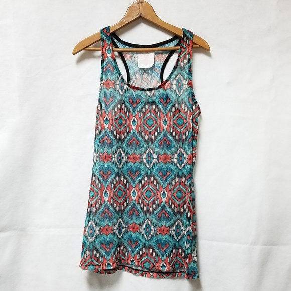 No Boundaries Tops - No Boundaries Southwest Print Sheer Tank Top No Boundaries Tops - No Boundaries Southwest Print Sheer Tank Top
